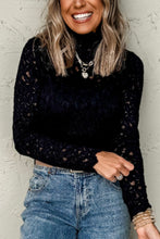 Load image into Gallery viewer, Crochet Turtleneck Long Sleeve Top