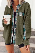 Load image into Gallery viewer, Plaid Button Down Collared Jacket
