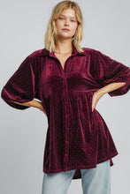 Load image into Gallery viewer, Umgee Full Size Polka Dot Button Up Half Sleeve Shirt