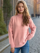 Load image into Gallery viewer, Solid Color Turtleneck Long Sleeve Sweater