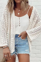 Load image into Gallery viewer, Openwork Open Front Dropped Shoulder Cardigan