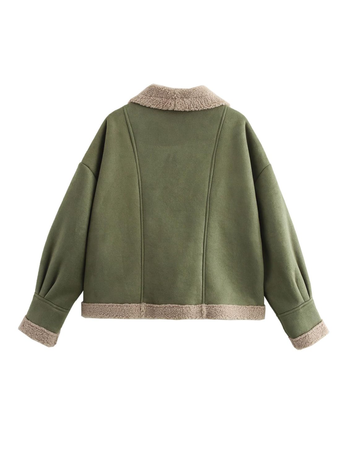 Load image into Gallery viewer, Fuzzy Collared Neck Long Sleeve Jacket