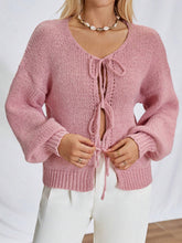 Load image into Gallery viewer, Tied Long Sleeve Dropped Shoulder Cardigan