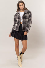 Load image into Gallery viewer, HYFVE Plaid Collared Neck Boucle Jacket with Pockets