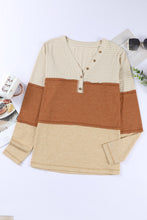 Load image into Gallery viewer, Color Block V-Neck Long Sleeve Top