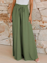 Load image into Gallery viewer, Drawstring Wide Leg Pants with Pockets