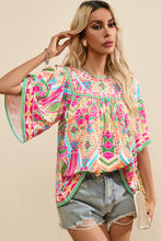 Load image into Gallery viewer, Printed Round Neck Half Sleeve Blouse