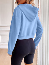 Load image into Gallery viewer, Ivy Lane Zip Up Dropped Shoulder Hooded Jacket