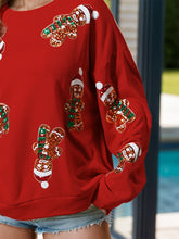 Load image into Gallery viewer, Sequin Gingerbread Man Long Sleeve Sweatshirt