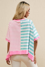 Load image into Gallery viewer, Contrast Stripes Round Neck Half Sleeve T-Shirt