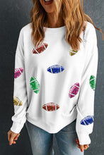 Load image into Gallery viewer, Football Round Neck Long Sleeve Sweatshirt