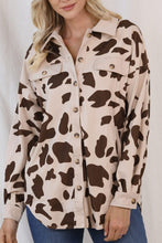 Load image into Gallery viewer, Cow Print Button Up Corduroy Shacket