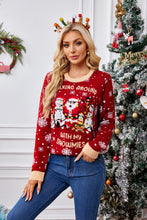Load image into Gallery viewer, Christmas Pattern Round Neck Long Sleeve Sweater