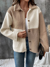Load image into Gallery viewer, Perfee Color Block Collared Neck Long Sleeve Jacket