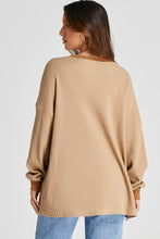Load image into Gallery viewer, Waffle-Knit Long Sleeve Sweatshirt