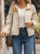 Load image into Gallery viewer, Perfee Zip Up Dropped Shoulder Polar Fleece Jacket