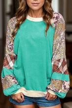 Load image into Gallery viewer, Printed Round Neck Long Sleeve Blouse