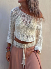 Load image into Gallery viewer, Round Neck Long Sleeve Knit Cover Up
