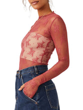 Load image into Gallery viewer, Lace Mock Neck Long Sleeve Blouse