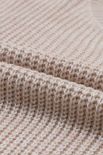 Load image into Gallery viewer, Cable-Knit Round Neck Dropped Shoulder Sweater