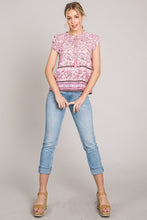 Load image into Gallery viewer, Cotton Bleu by Nu Lab Print Ruffle Sleeve Detail Blouse