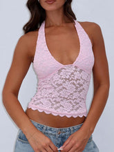 Load image into Gallery viewer, Lace Backless Halter Neck Cami