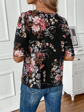 Load image into Gallery viewer, Floral Round Neck Half Sleeve Blouse