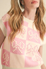 Load image into Gallery viewer, Bow Checkered Round Neck Sweater Vest