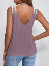 Load image into Gallery viewer, Lace Detail Waffle-Knit V-Neck Tank