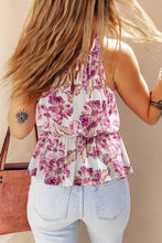 Load image into Gallery viewer, Printed Round Neck Peplum Tank