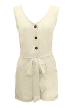 Load image into Gallery viewer, Full Size Tied V-Neck Sleeveless Romper with Pockets