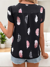 Load image into Gallery viewer, Printed V-Neck Short Sleeve Blouse