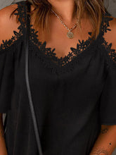 Load image into Gallery viewer, Lace Detail V-Neck Half Sleeve Blouse