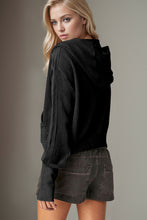 Load image into Gallery viewer, Double Take Waffle-Knit Zip Up Long Sleeve Hooded Jacket