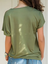 Load image into Gallery viewer, Asymmetrical Neck Short Sleeve T-Shirt