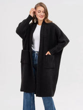 Load image into Gallery viewer, Pocketed Open Front Long Sleeve Longline Cardigan
