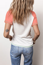 Load image into Gallery viewer, Color Block Round Neck Short Sleeve T-Shirt