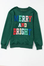 Load image into Gallery viewer, MERRY AND BRIGHT Cable Knit Pullover Sweatshirt