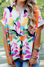 Load image into Gallery viewer, Printed Collared Neck Short Sleeve Shirt
