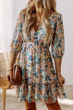 Load image into Gallery viewer, Printed V-Neck Half Sleeve Dress
