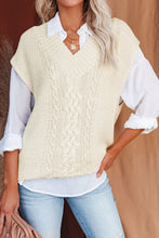 Load image into Gallery viewer, Cable-Knit V-Neck Sweater Vest