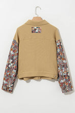 Load image into Gallery viewer, Printed Collared Neck Long Sleeve Jacket