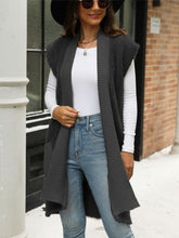Load image into Gallery viewer, Pocketed Open Front Cap Sleeve Cardigan