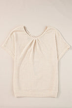 Load image into Gallery viewer, Plus Size Textured Lace Round Neck Short Sleeve T-Shirt