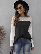 Load image into Gallery viewer, Color Block Round Neck Sweater