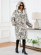 Load image into Gallery viewer, Thermal Leopard Faux Fur Hooded Outerwear