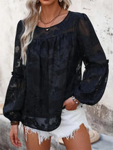 Load image into Gallery viewer, Round Neck Balloon Sleeve Blouse