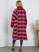 Load image into Gallery viewer, Contrast Double-Breasted Long Sleeve Longline Coat
