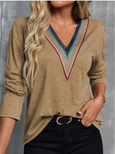 Load image into Gallery viewer, V-Neck Long Sleeve T-Shirt