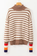 Load image into Gallery viewer, Striped Turtleneck Long Sleeve Sweater